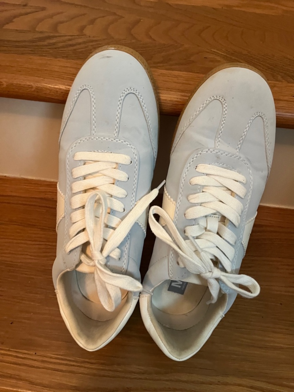 MIA White and Cream Low-Top Lace-Up Sneakers